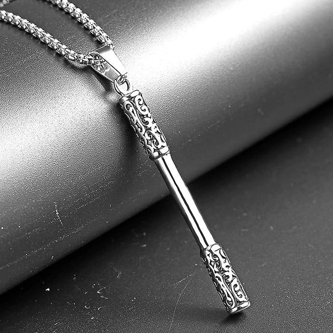 گردنبند و پلاک آویز استیل میله بلند آمیتیس رنگ ثابت کد ar