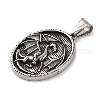 گردنبند و پلاک آویز استیل مدال آژدها رنگ ثابت کد ar