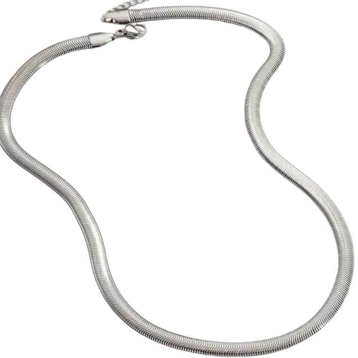 گردنبند ماری هرینگبون 60 سانت 4میل استیل عیار316 رنگ ثابت طلایی و نقره ای کد MP