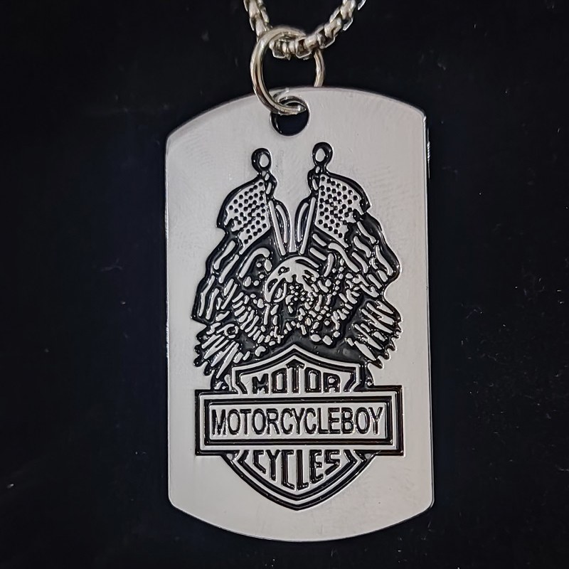 پلاک و زنجیر پلاک و گردنبند استیل جمجمه هارلی دیویدسون Harley Davidson استیل رنگ ثابت