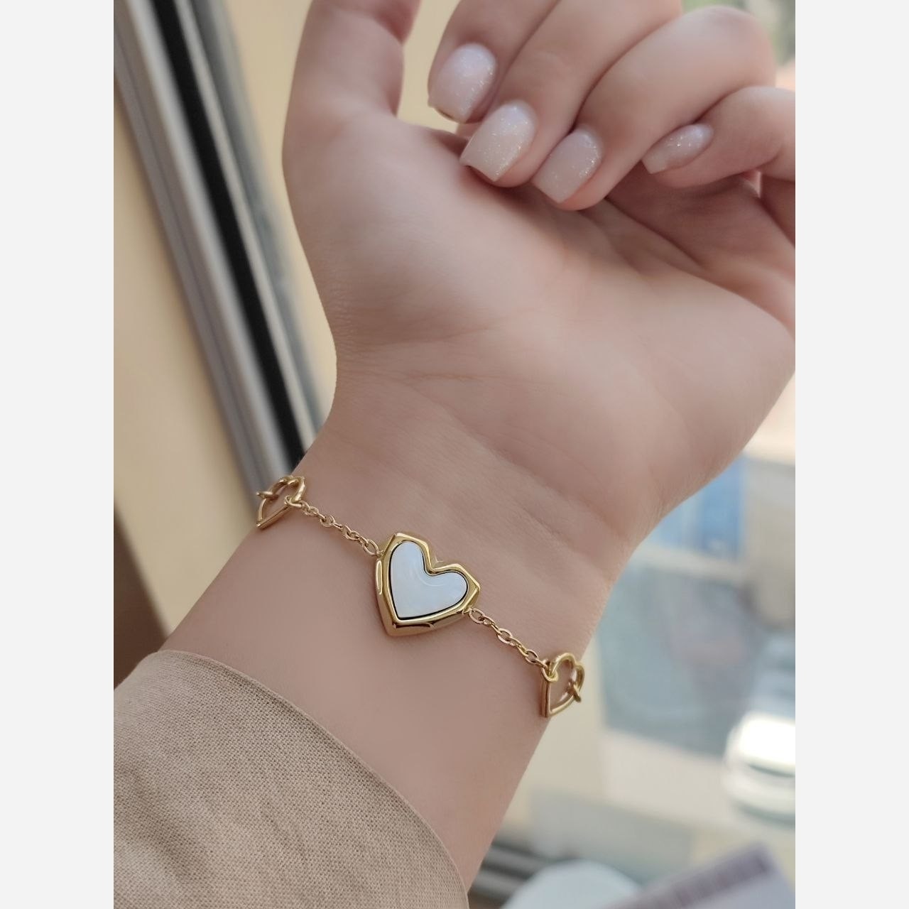 دستبند قلبی استیل 4374550