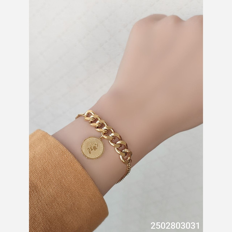 دستبند استیل طرح الیزابت 2502