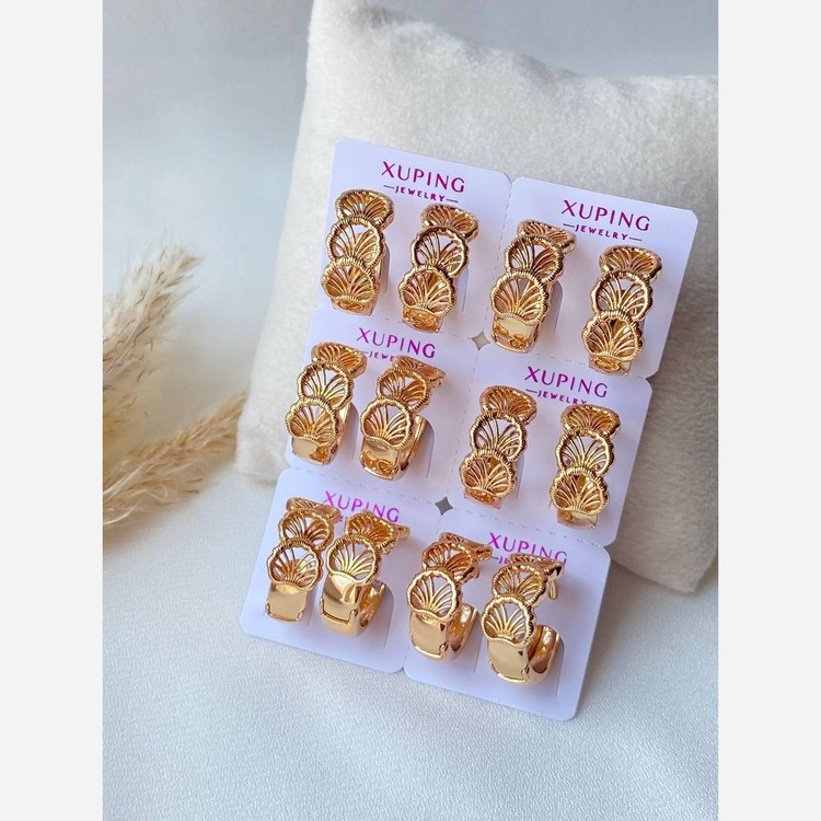 گوشواره ژوپینگ رنگ ثابت شبیه طلا آبکاری شده