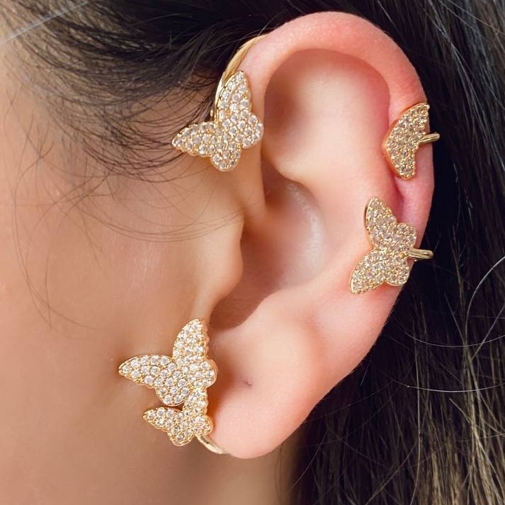 گوشواره بلوتوثی رنگ ثابت شیک طرح طلا