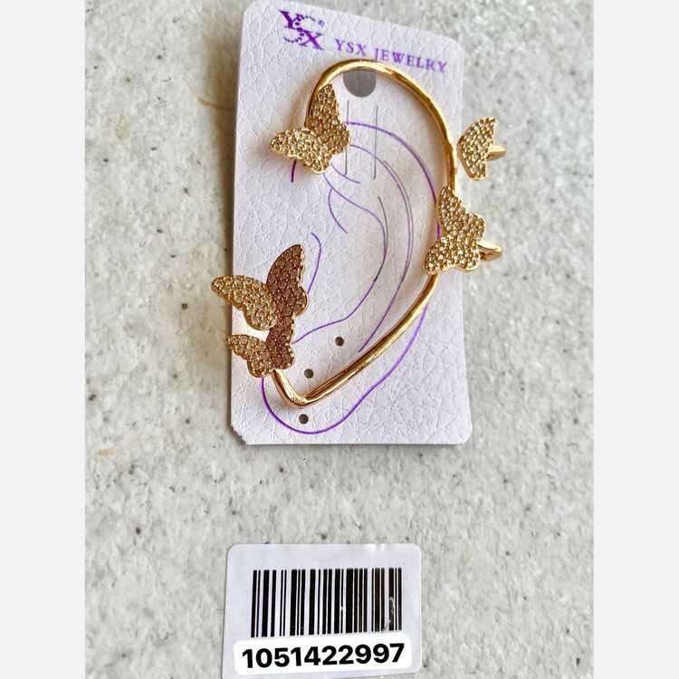 گوشواره بلوتوثی رنگ ثابت شیک طرح طلا