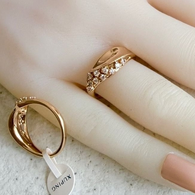 انگشتر زنانه ژوپینگ رنگ ثابت طرح طلای واقعی