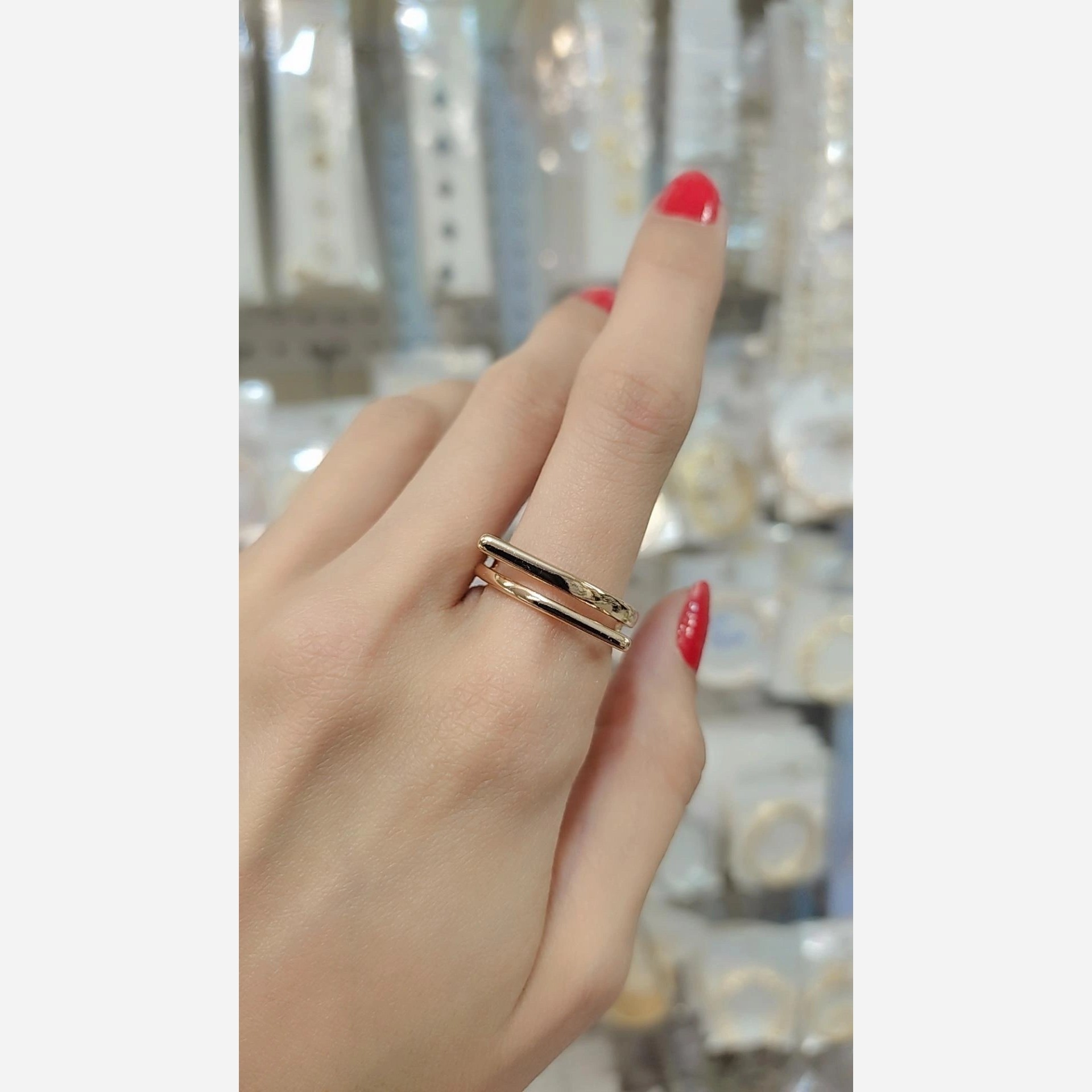 انگشتر زنانه ژوپینگ طرح طلا آبکاری شده