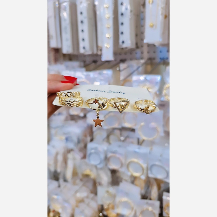 پک انگشتر زنانه خارجی رنگ ثابت مقاوم به شستشو شیک