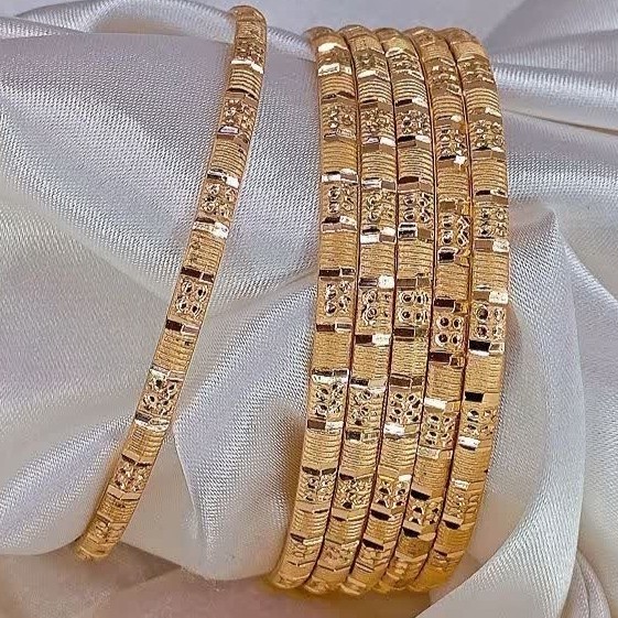 النگو زنانه رنگ ثابت طرح طلا جدید و خاص شش عدد
