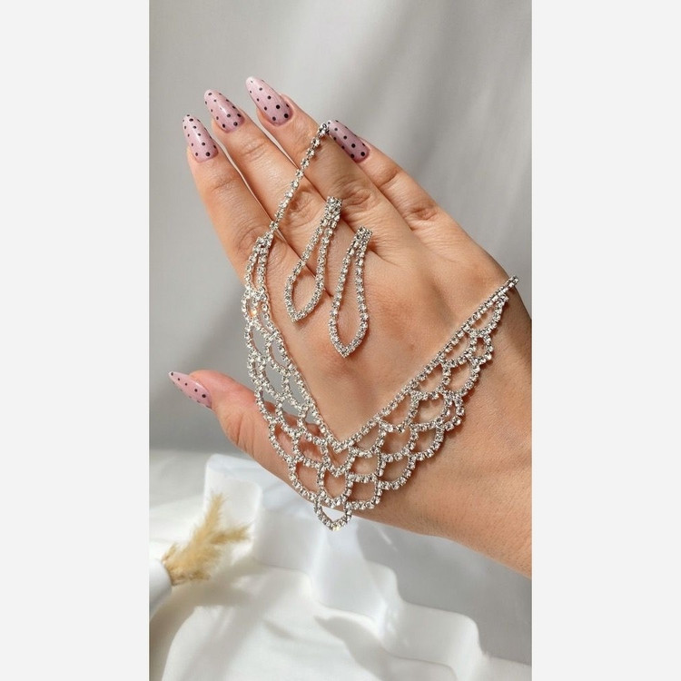 نیمست مجلسی جواهری زنانه آبکاری رادیوم شده