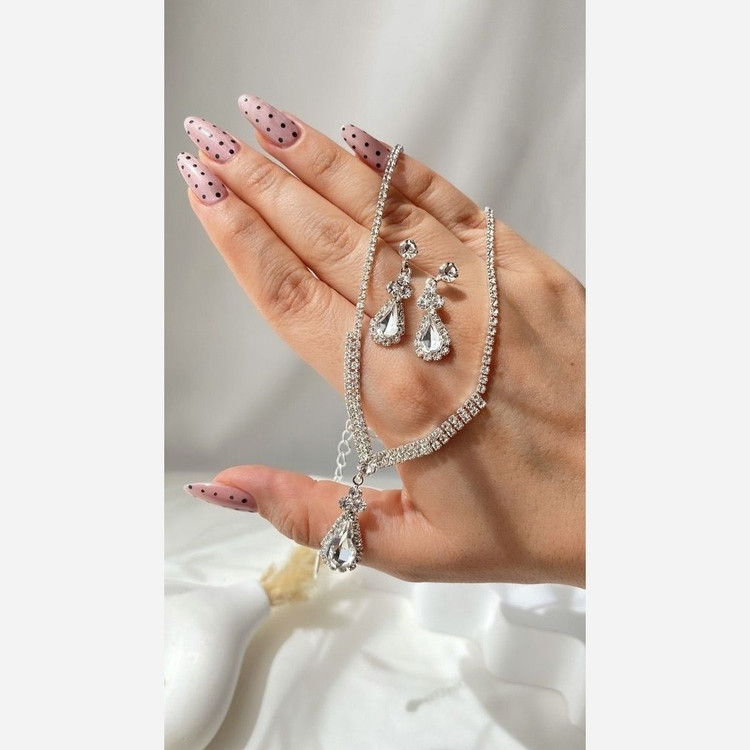 نیمست مجلسی جواهری زنانه آبکاری رادیوم شده