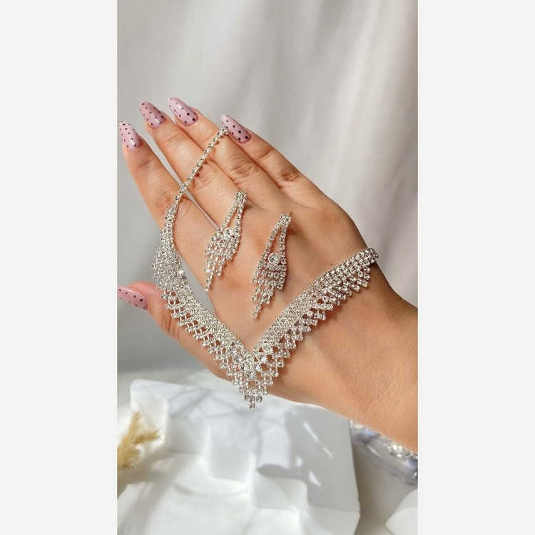 نیمست مجلسی جواهری زنانه آبکاری رادیوم شده