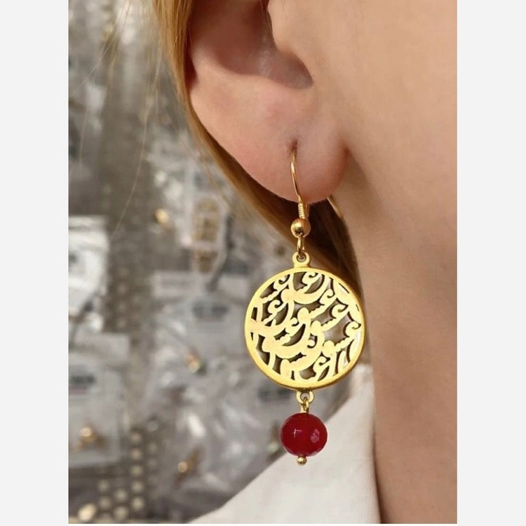 گوشواره زنانه طرح عشق رنگ ثابت