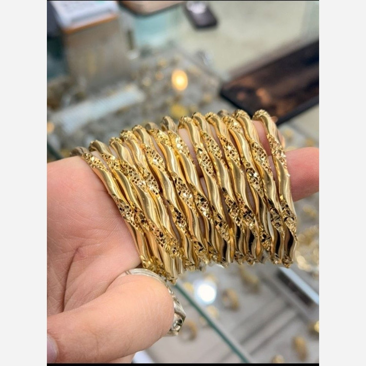 النگو زنانه رنگ ثابت طلای روسی ضد حساسیت دو عددی