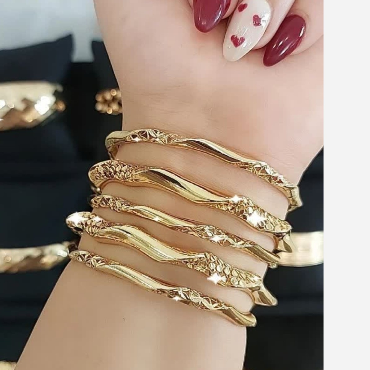 النگو زنانه رنگ ثابت طلای روسی ضد حساسیت دو عددی