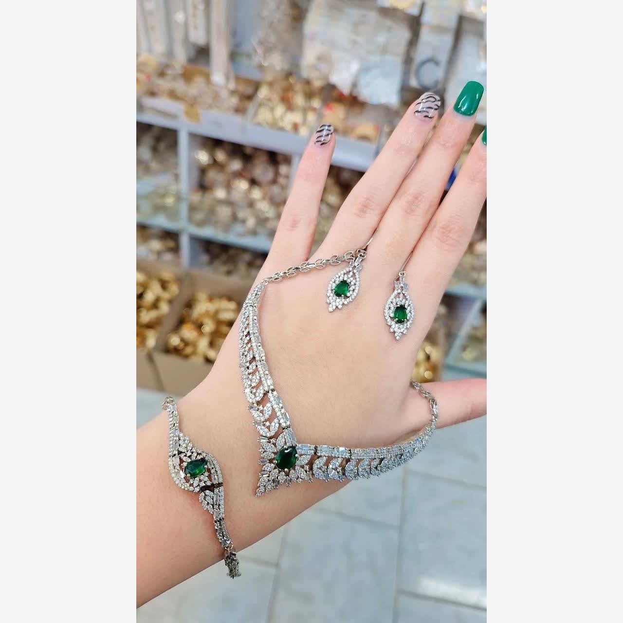 سرویس جواهری روکش نقره خارجی  رنگ ثابت ضد حساسیت