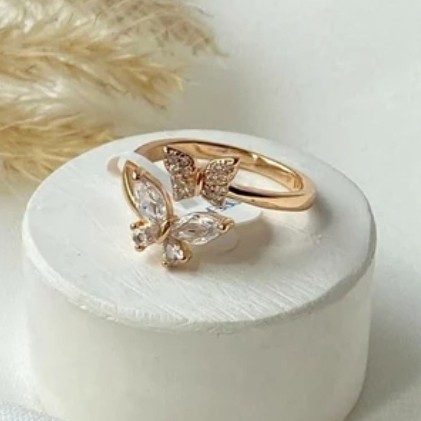 انگشتر ژوپینگ زنانه طرح دو پروانه ای