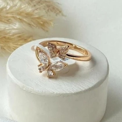 انگشتر ژوپینگ زنانه طرح دو پروانه ای