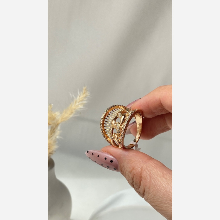 انگشتر ژوپینگ رنگ ثابت زنانه طرح مشابه طلا جدید