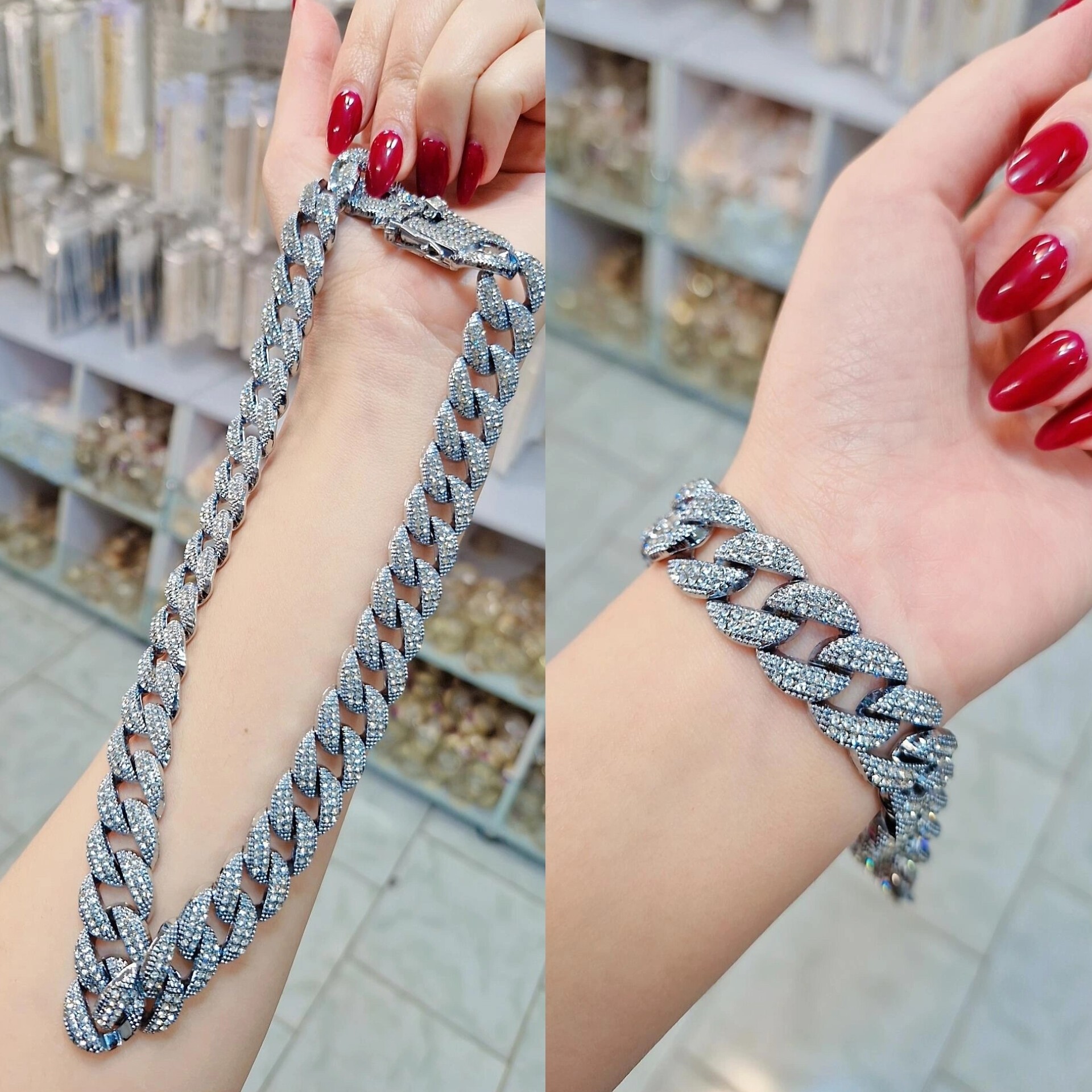 ست دستبند و گردنبند مارک استیل