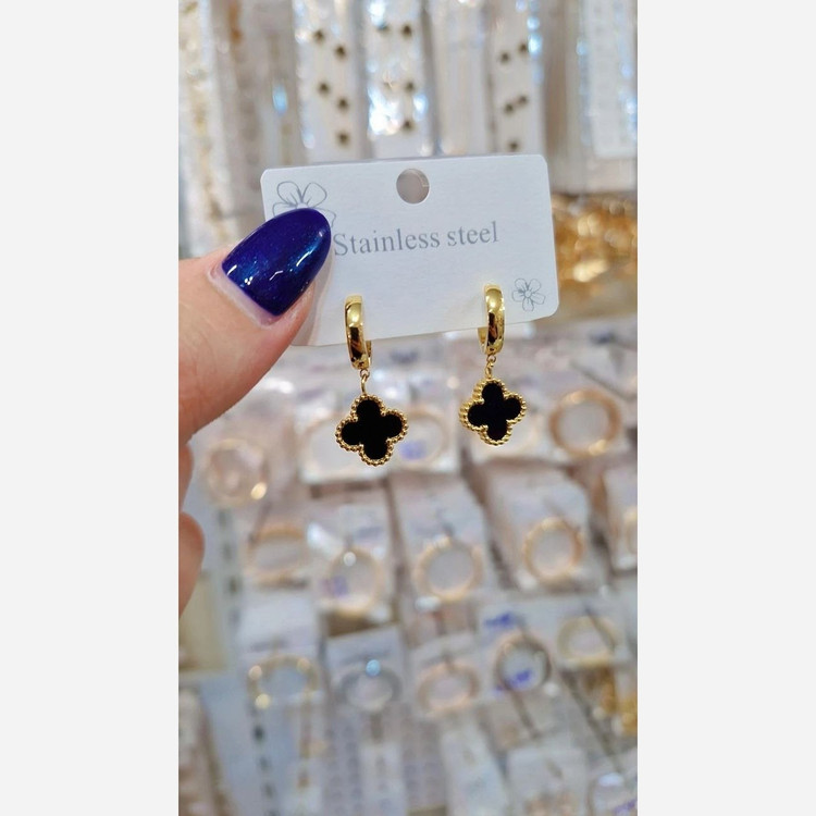 گوشواره رنگ ثابت ونکلیف زنانه مارک استیل اصل