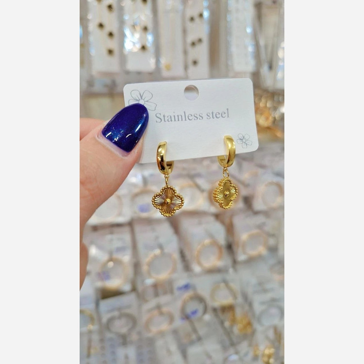 گوشواره رنگ ثابت ونکلیف زنانه مارک استیل اصل