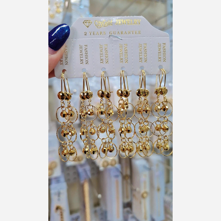 گوشواره زنانه مدل کاکوله طرح طلا ضد حساسیت