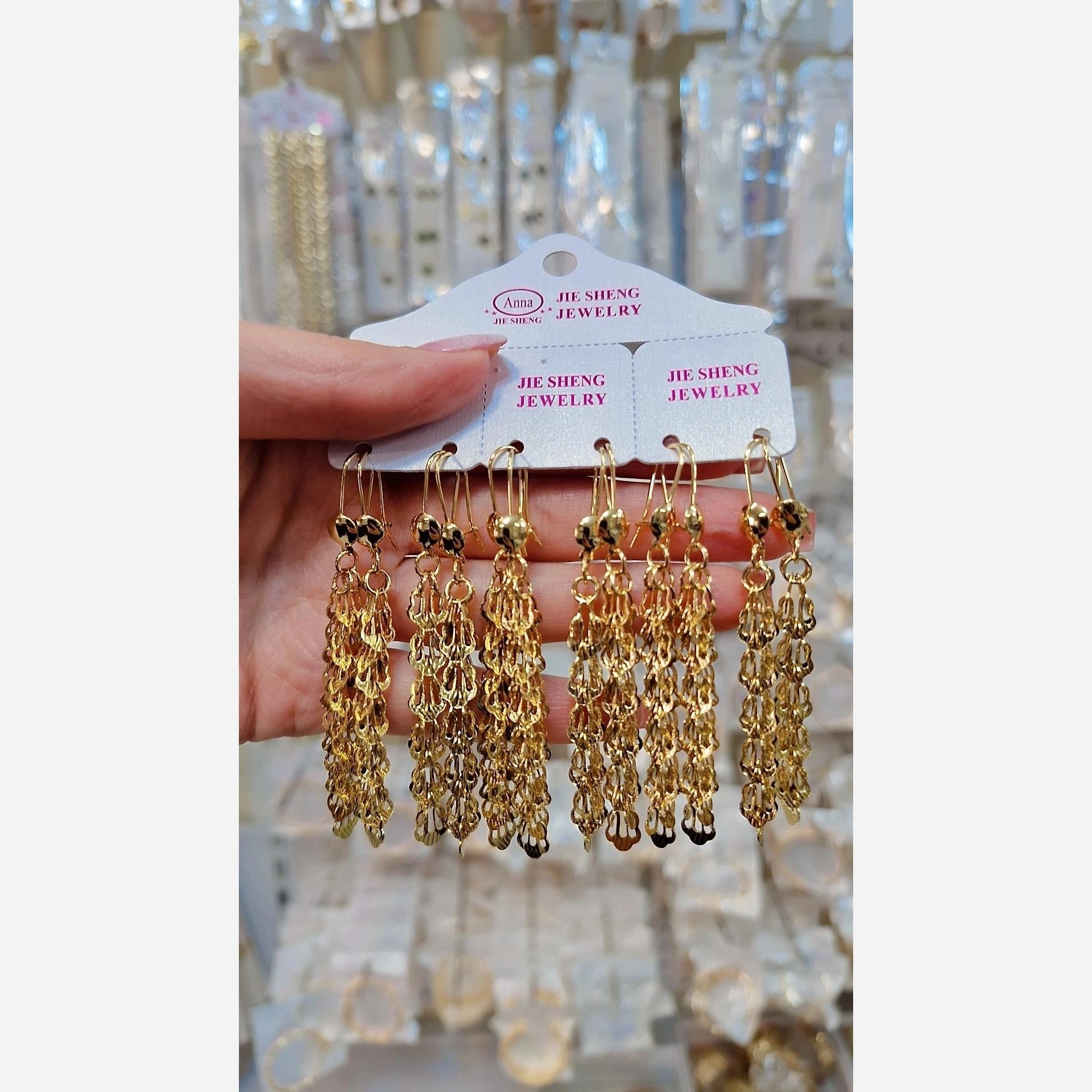گوشواره طلاروس  شیک رنگ ثابت طرح جدید