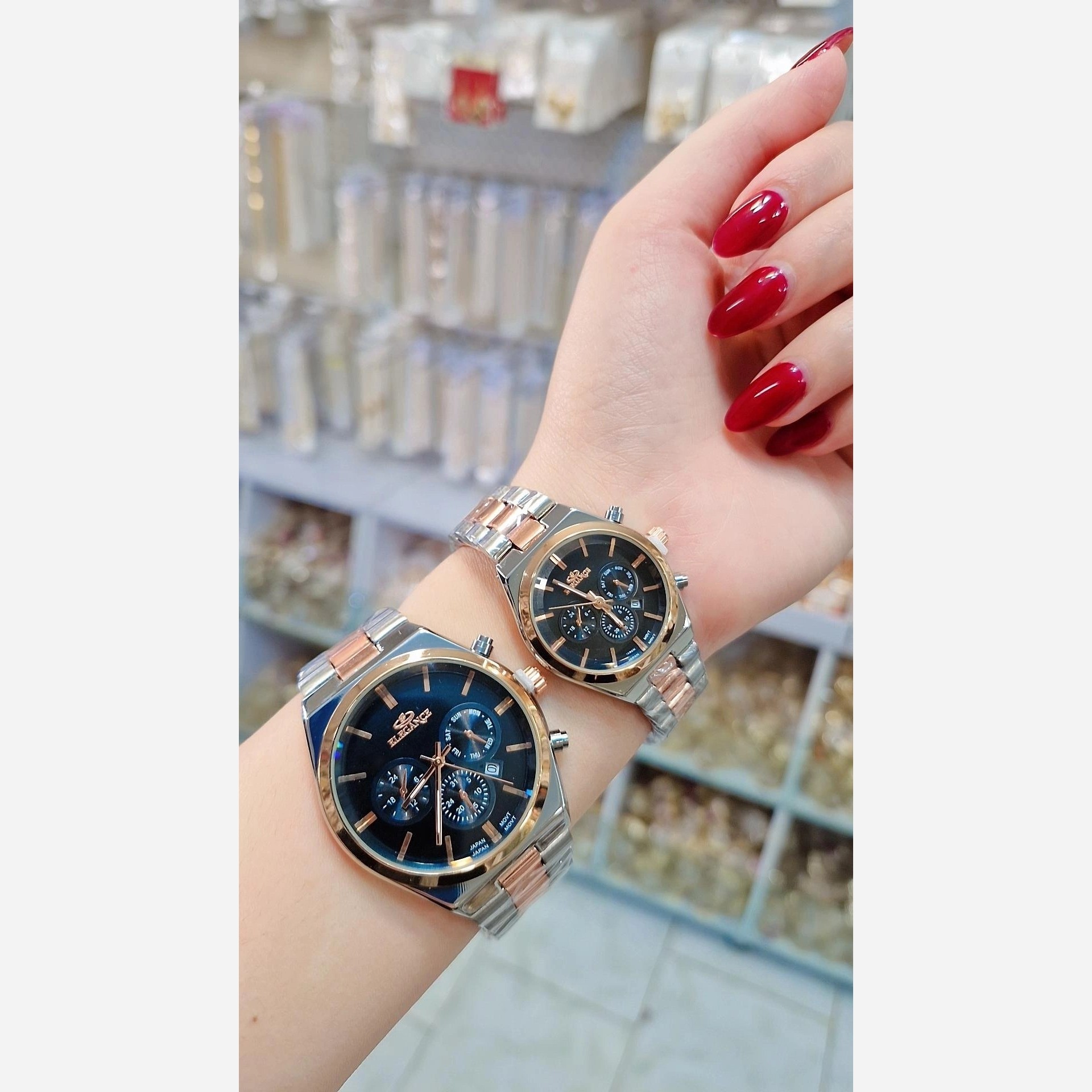 ساعت ست زوجی و تک رنگ ثابت طرح جدید الگانس