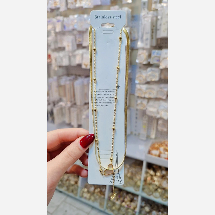 بدلیجات گردنبند زنانه رنگ ثابت مارک استیل