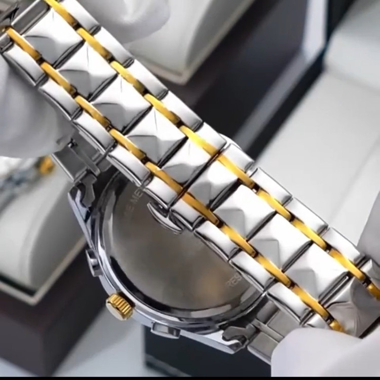 ساعت مچی عقربهای کوارتز مردانه بین باند مدل اسپرت سه موتور فعال کرنوگراف بند استیل طرح تراش کد ۶