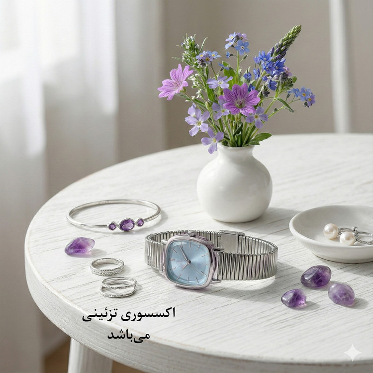 ساعت مچی عقربهای کوارتز زنانه مدل مینیمال اسپرت لوکس بند کرکره ای نرم کد Ro4