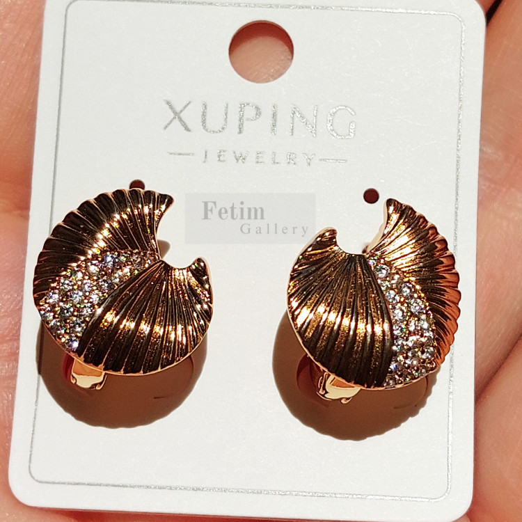 گوشواره ژوپینگ طرح طلا نگین سواروسکی کد03