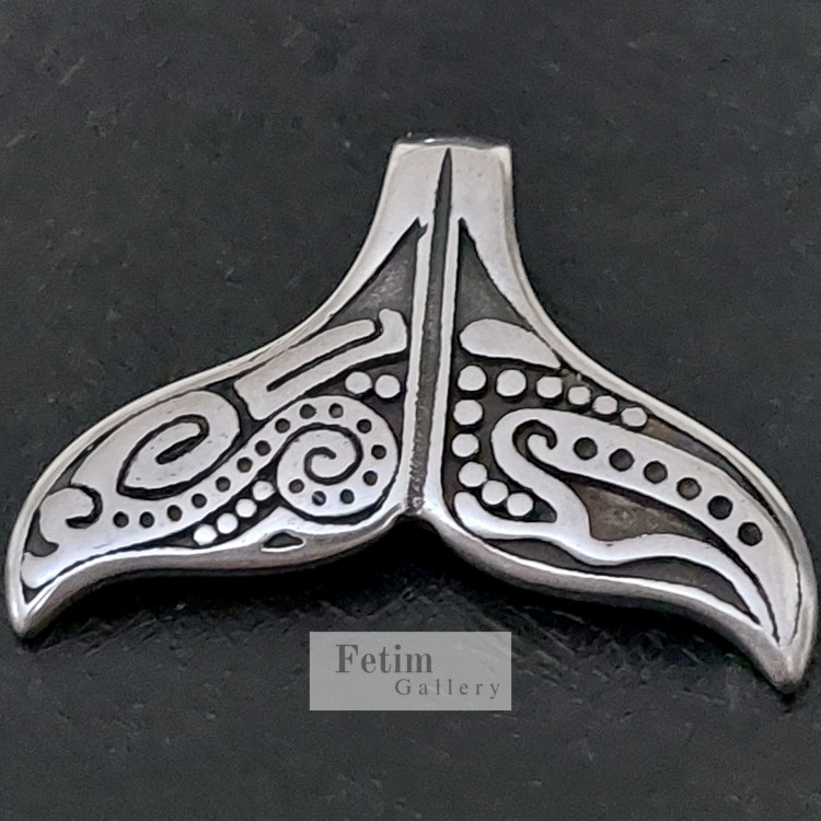 پلاک مردانه دم وال تمام استیل وارداتی بدون زنجیر