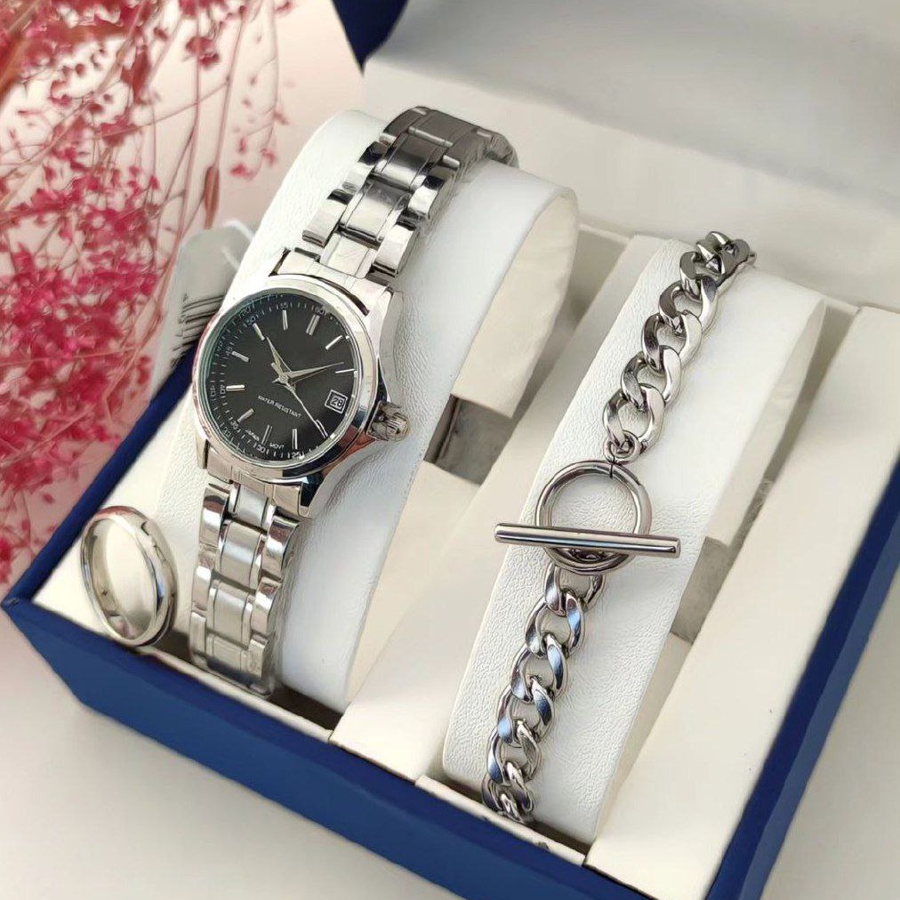 ساعت زنانه دخترانه مارک CASIO درجه Aبا دستبد قفل T و حلقه