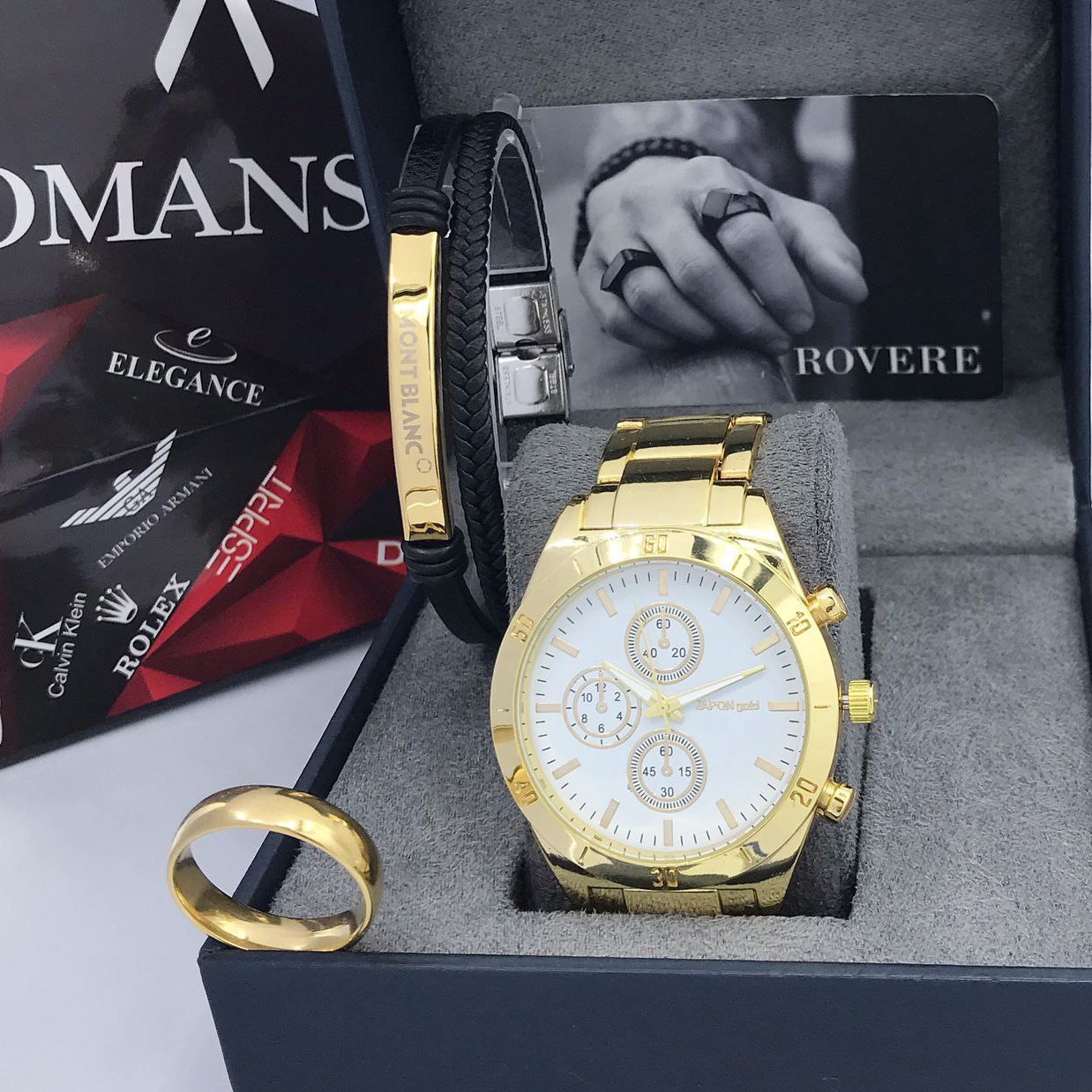 ست ساعت و دستبند و حلقه مردانه ساعت تایوانی مارک WALAR کد665320
