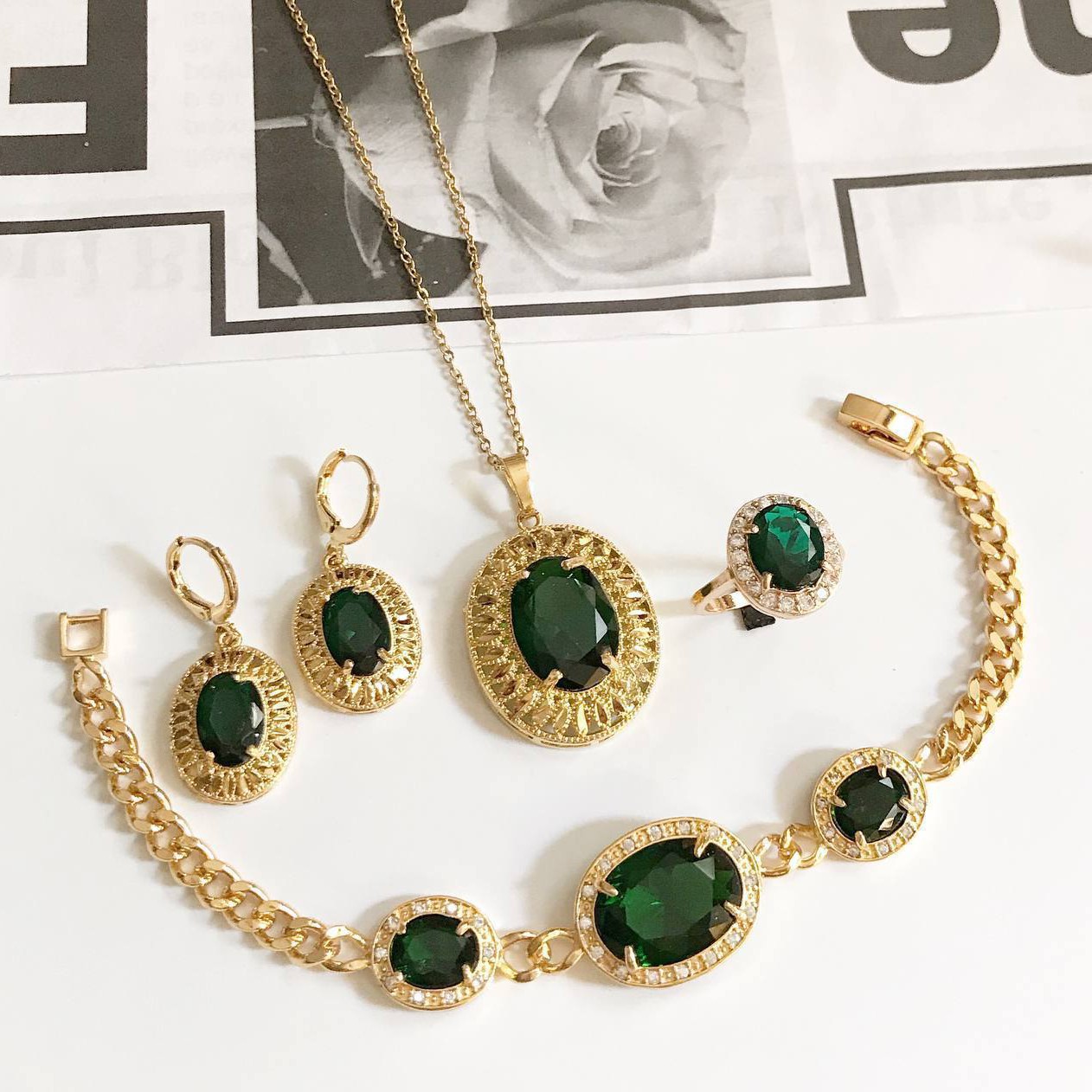 سرویس جواهر زمردی کد L122550