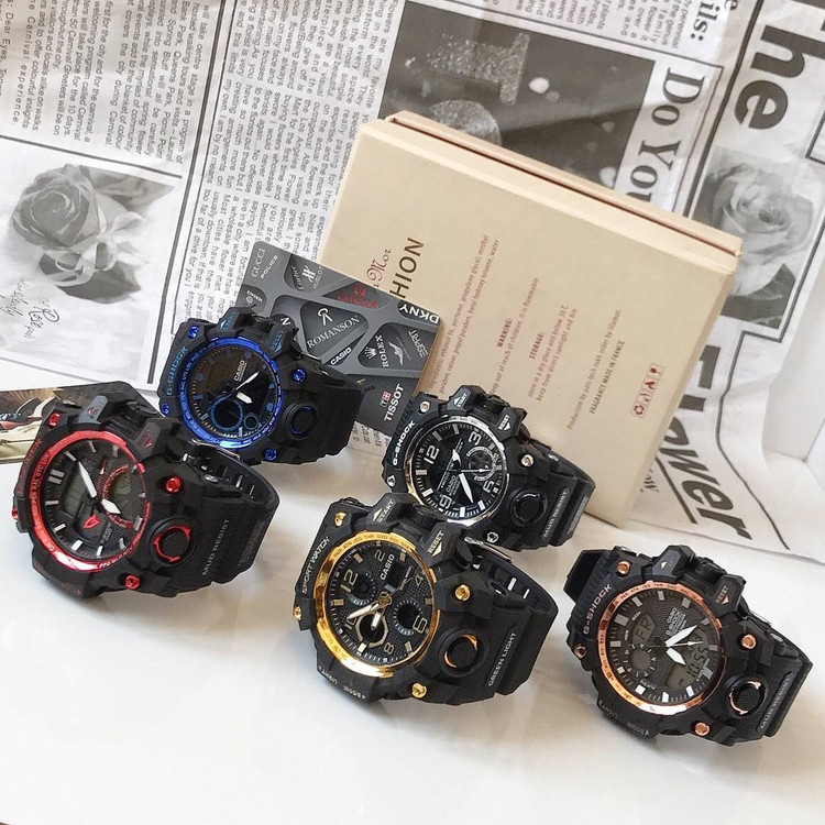 ساعت جیشاک دو زمانه های کپی حک مارک روی بدنه و قفل و بند مارکGshock کد L99270