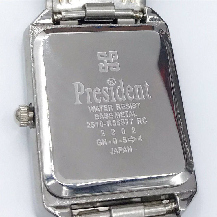 ساعت مردانه فول استیل تاریخدار موتور ژاپن ضد اب مارک معروف president قفل اصلی کد 38074