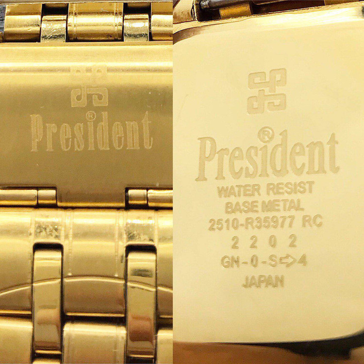 ساعت مردانه فول استیل تاریخدار موتور ژاپن ضد اب مارک معروف president قفل اصلی کد 38074