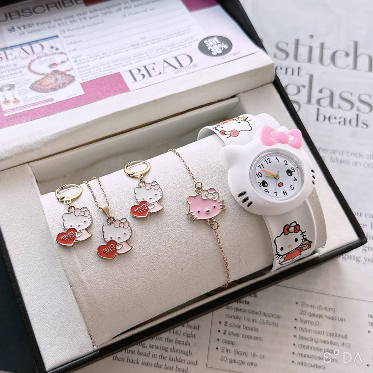 ست ساعت و نیم ست بچگانه طرح کیتی
