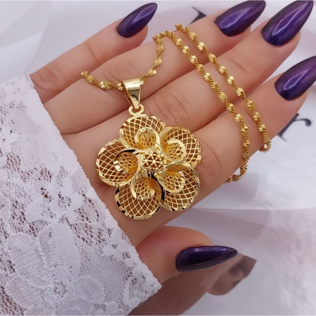 پلاک و زنجیر زنانه برند معتبر city gold رنگ ثابت