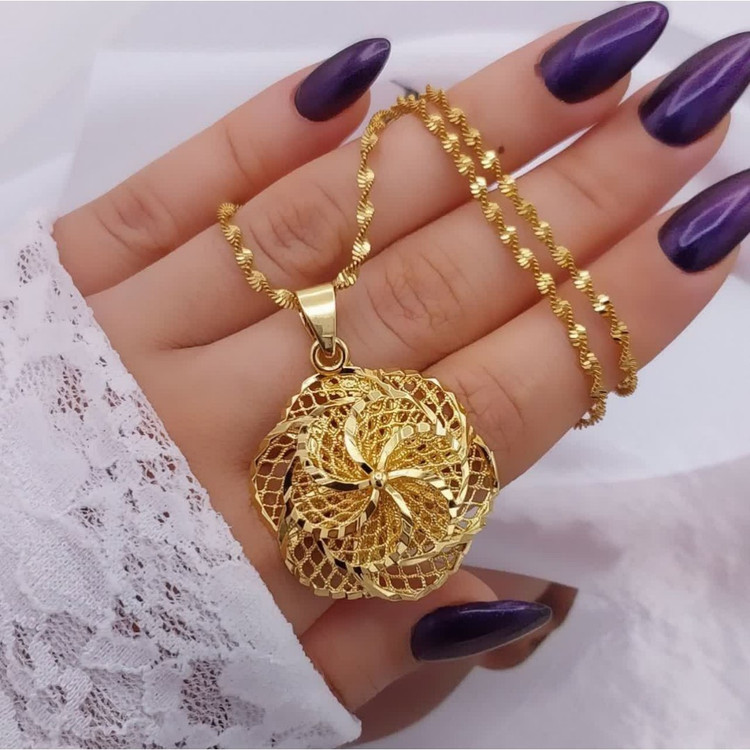 پلاک و زنجیر زنانه برند معتبر city gold رنگ ثابت
