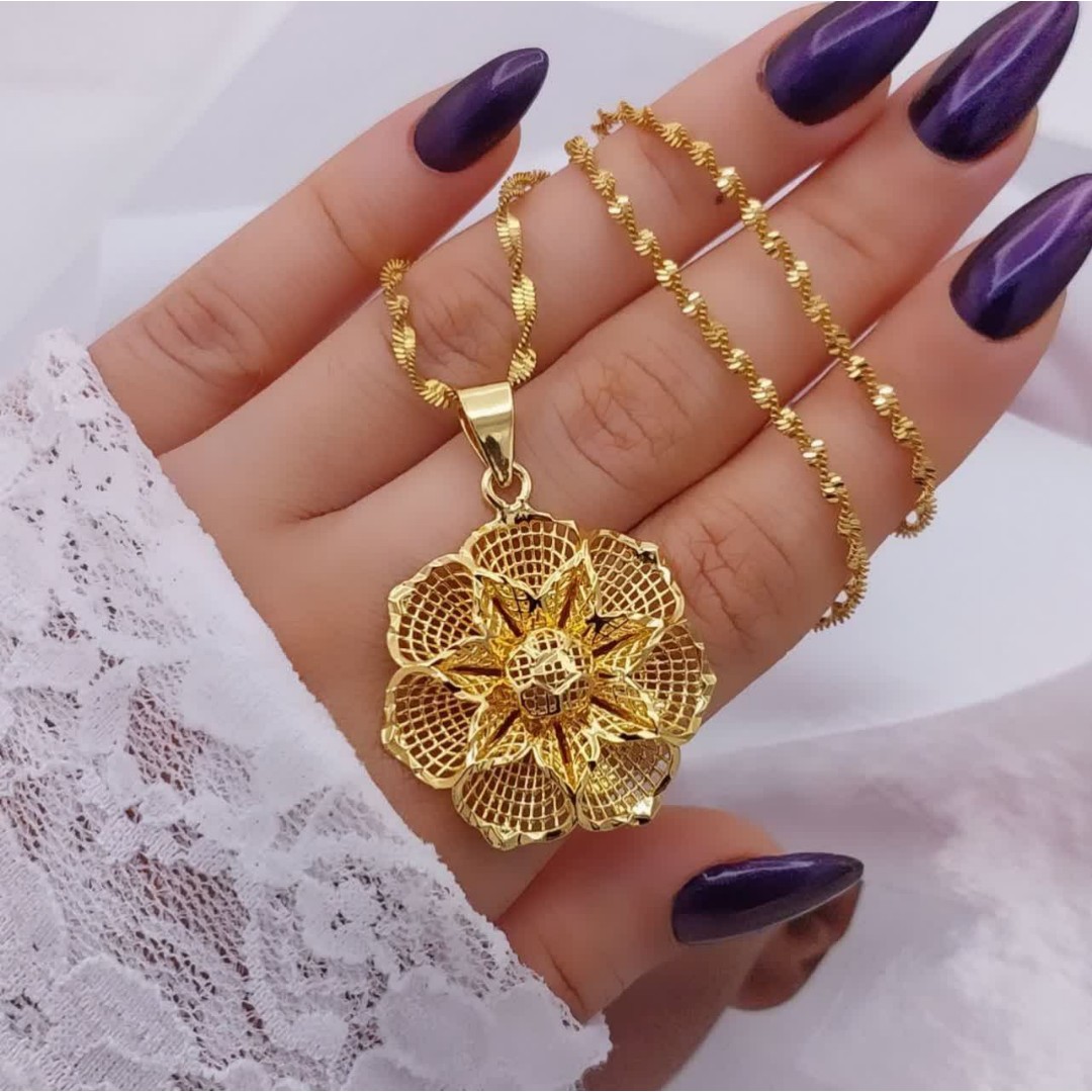 پلاک و زنجیر زنانه برند معتبر city gold رنگ ثابت