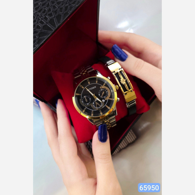 ست ساعت مچی مردانه و دستبند کد 95 ع
