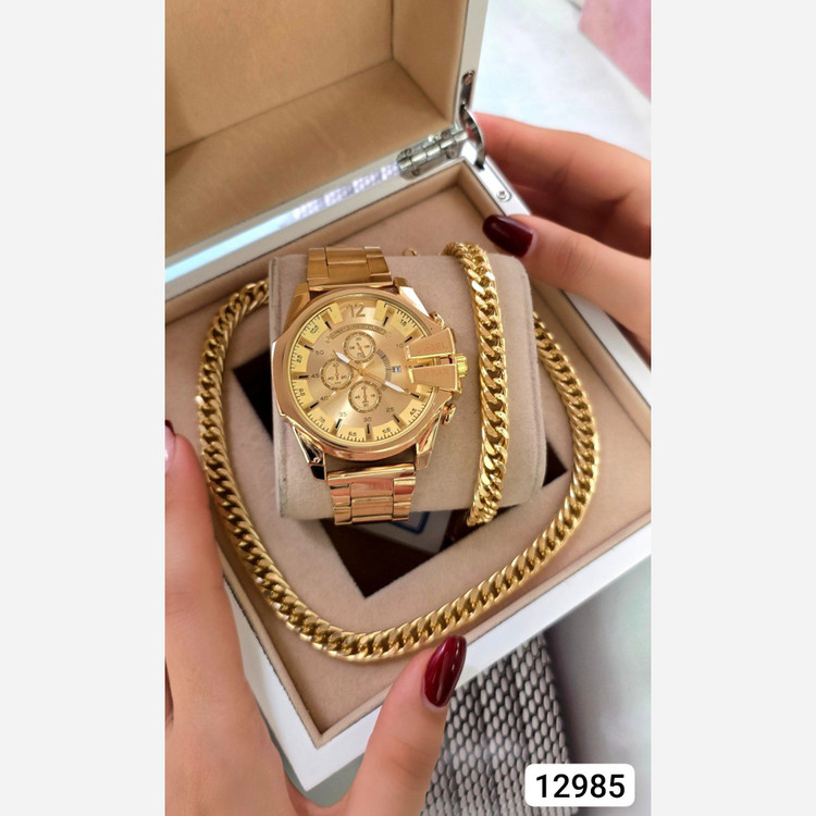 ست مردانه ساعت گردنبند و دستبند