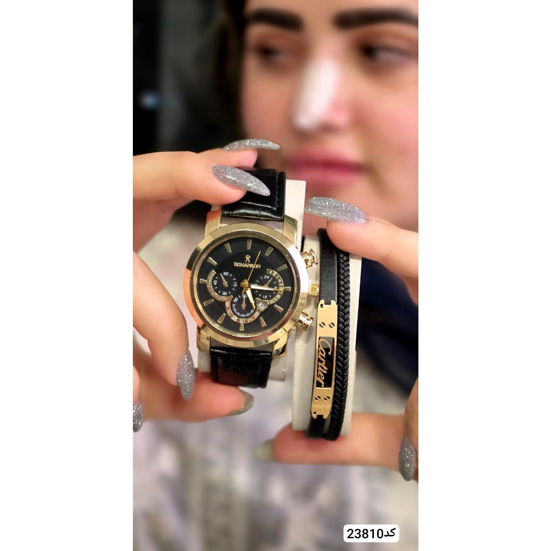 ست مردانه ساعت رومانسون و دستبند ست کادویی