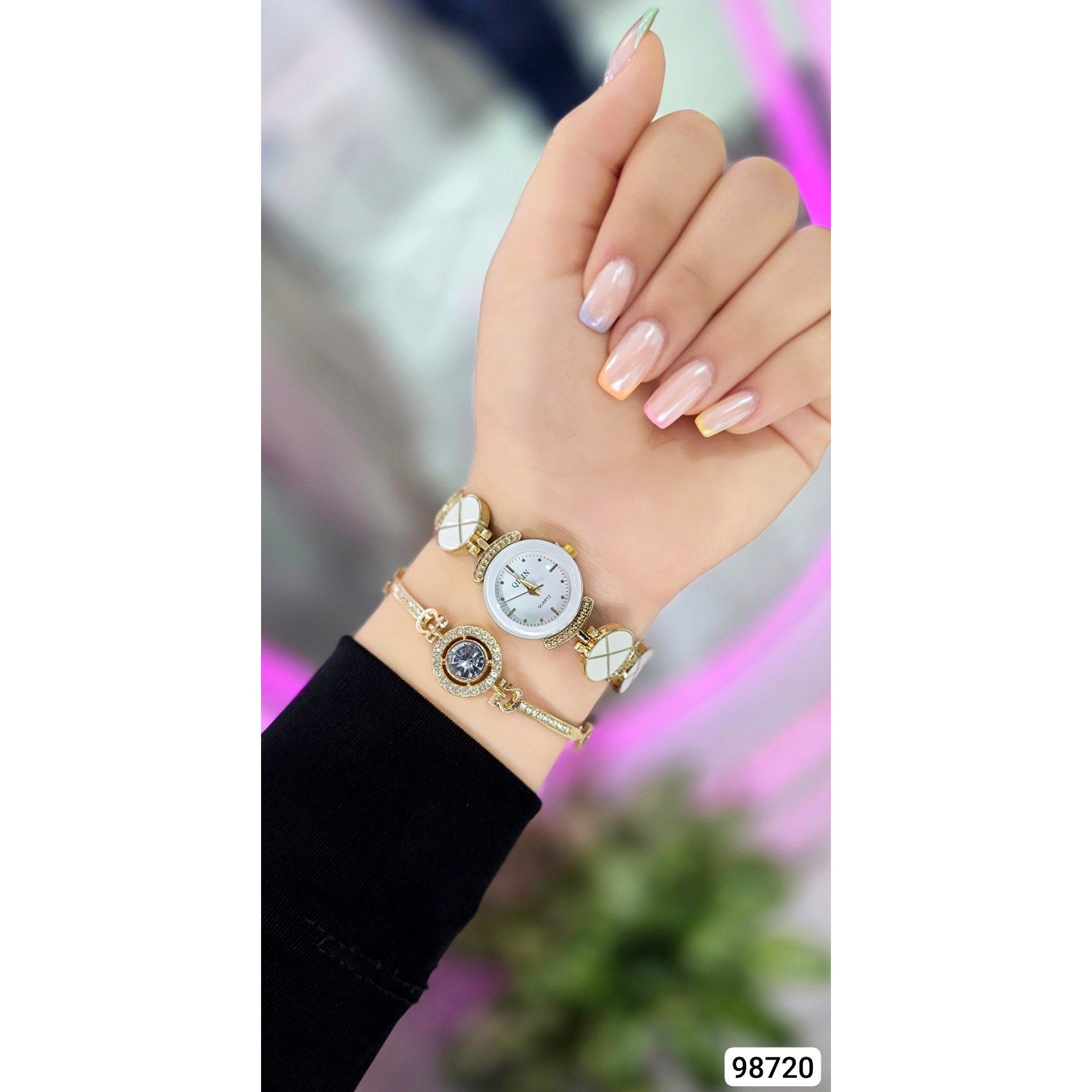 ست دخترانه ست کادویی ساعت و دستبند کد 72