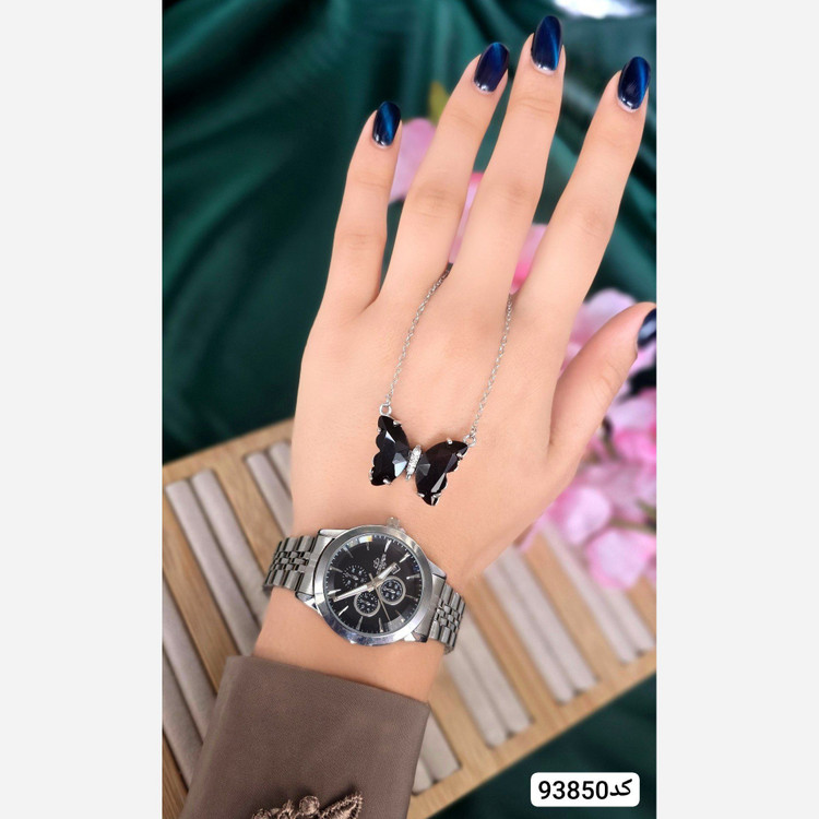ست دخترانه ساعت و گردنبند