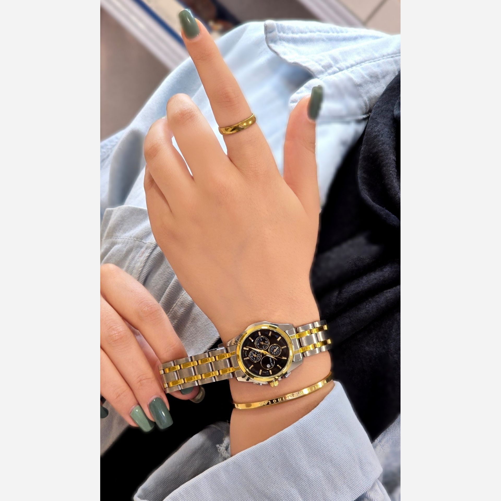 ست زنانه ساعت و بنگل و انگشتر کد 595